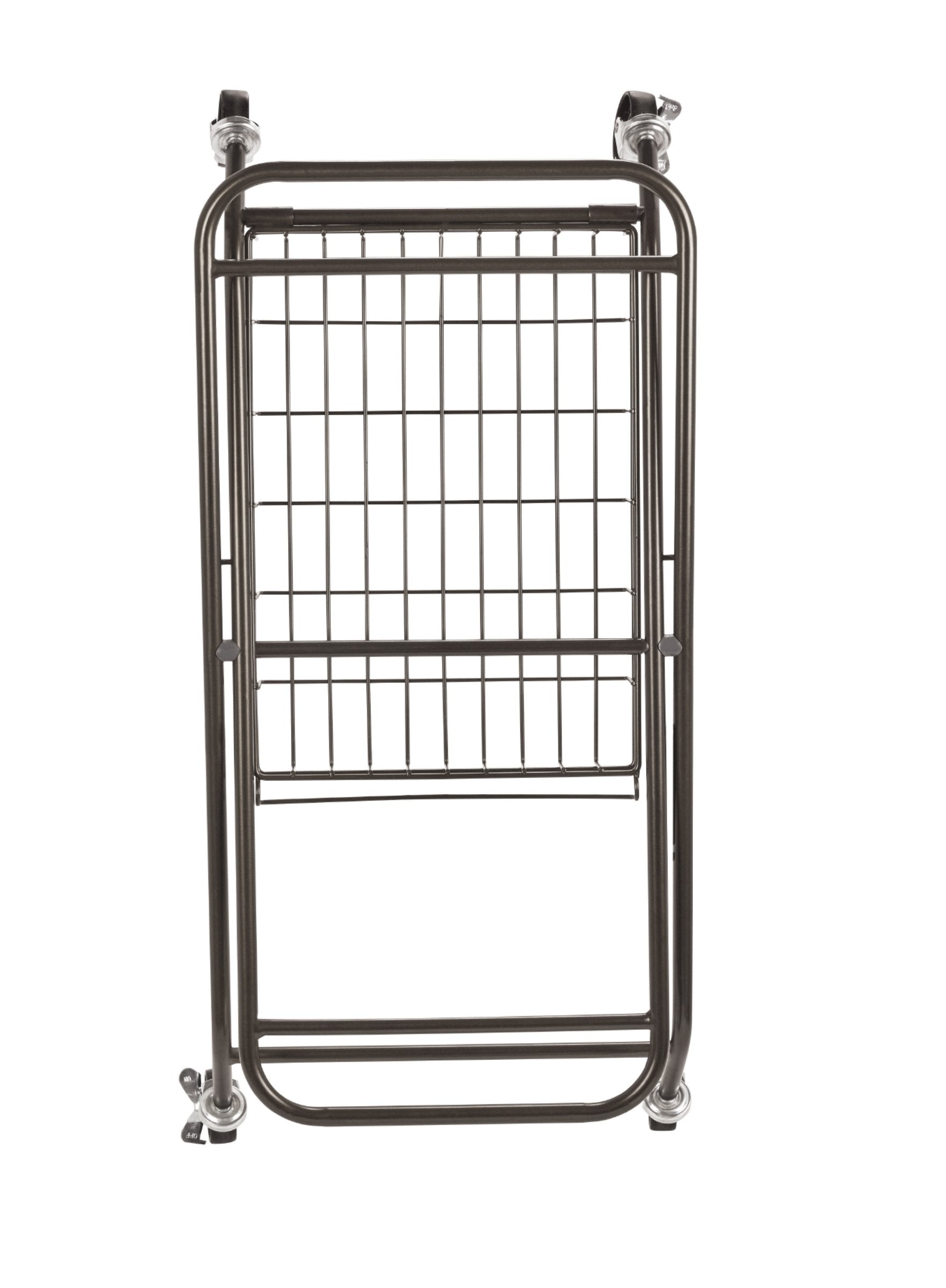 Artesa Verona Collapsible Metal Laundry Cart With Removable Basket & Canvas Bag, 20.5 L X 16.2 W X 13 H, Antique Black